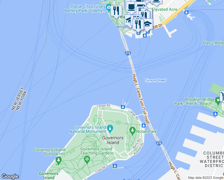 map of restaurants, bars, coffee shops, grocery stores, and more near Carder Road in Brooklyn