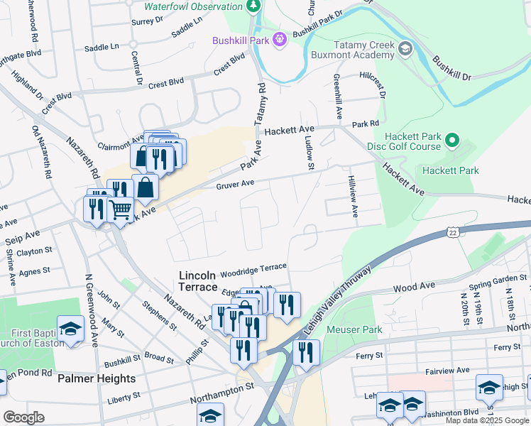 map of restaurants, bars, coffee shops, grocery stores, and more near 10 Stonecroft Drive in Easton