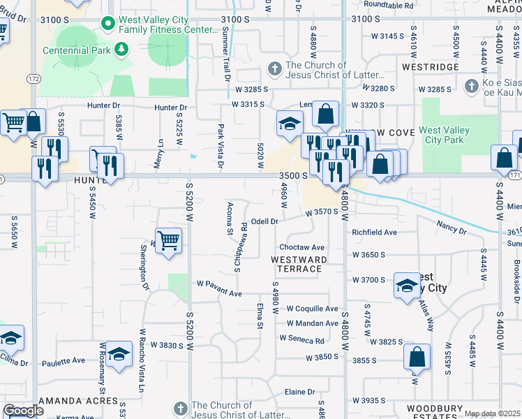 map of restaurants, bars, coffee shops, grocery stores, and more near 5021 Kiowa Ct in Salt Lake City