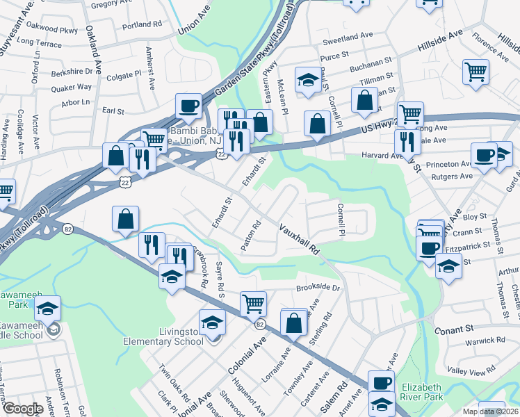 map of restaurants, bars, coffee shops, grocery stores, and more near 1211 Biscayne Boulevard in Union