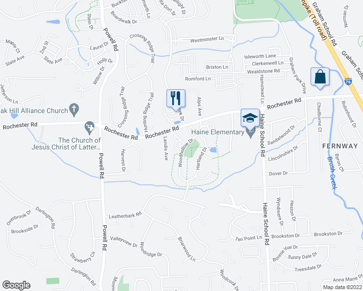 map of restaurants, bars, coffee shops, grocery stores, and more near 936 Lynwood Court in Cranberry Township