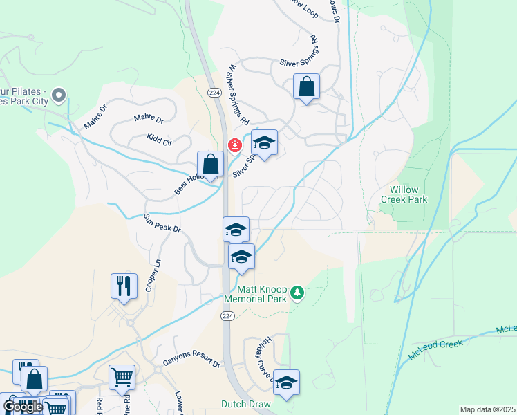 map of restaurants, bars, coffee shops, grocery stores, and more near 4412 West Sawmill Road in Park City