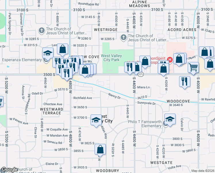 map of restaurants, bars, coffee shops, grocery stores, and more near in Salt Lake City