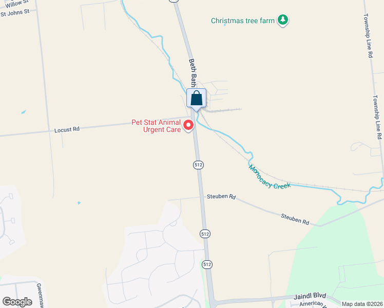 map of restaurants, bars, coffee shops, grocery stores, and more near 7131 Beth Bath Pike in Bath