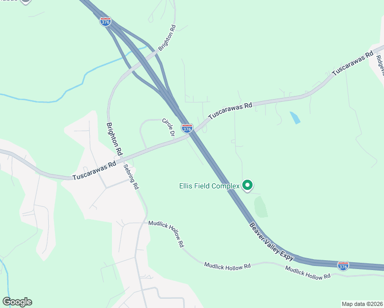 map of restaurants, bars, coffee shops, grocery stores, and more near 2345 Tuscarawas Road in Beaver