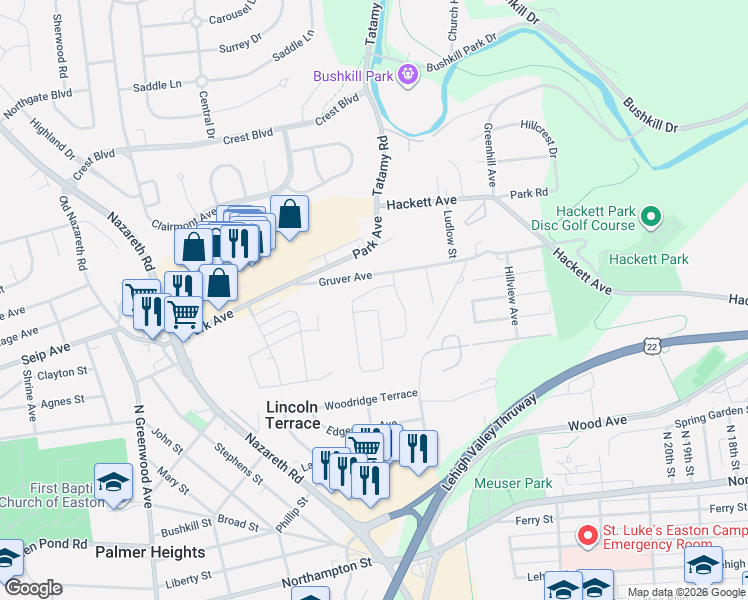 map of restaurants, bars, coffee shops, grocery stores, and more near 2 Dusty Road in Easton