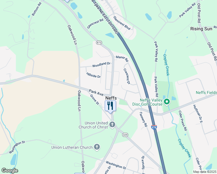 map of restaurants, bars, coffee shops, grocery stores, and more near 5723 Terrace Drive in Schnecksville