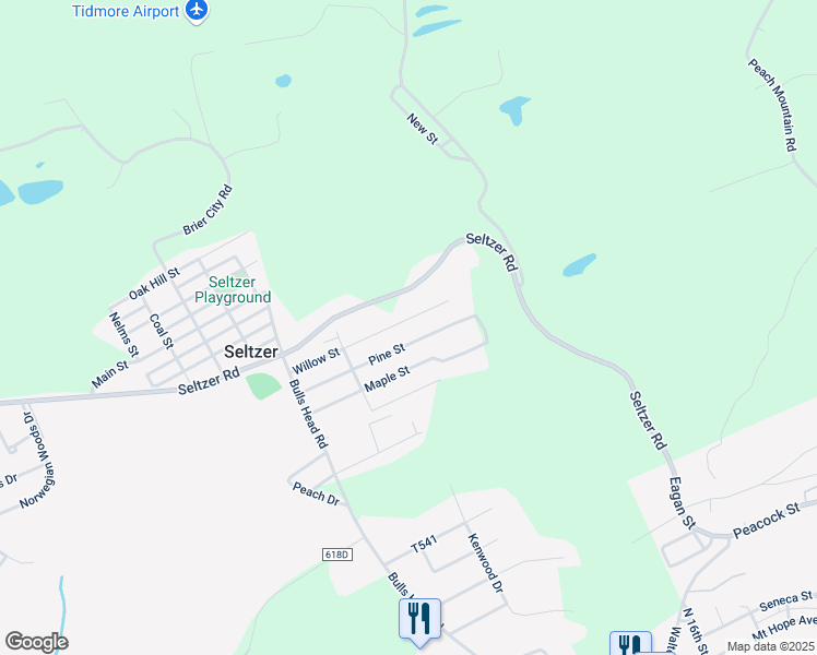 map of restaurants, bars, coffee shops, grocery stores, and more near 556 Willow Street in Pottsville