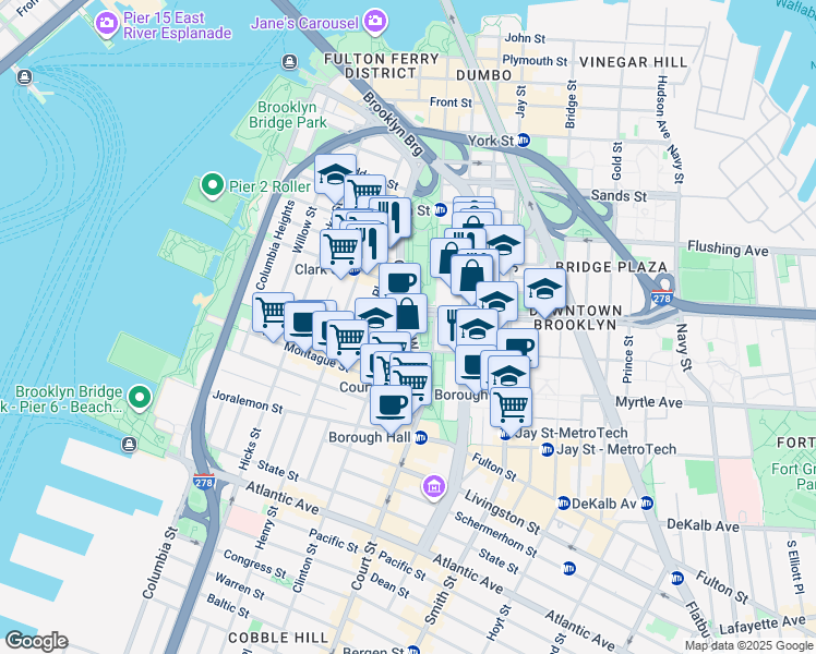 map of restaurants, bars, coffee shops, grocery stores, and more near in Brooklyn