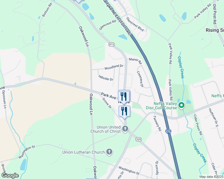 map of restaurants, bars, coffee shops, grocery stores, and more near in Neffs