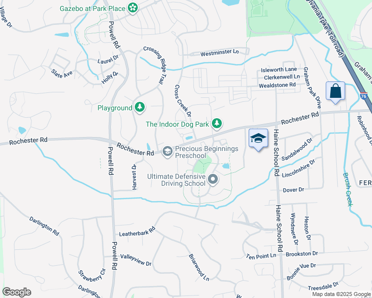map of restaurants, bars, coffee shops, grocery stores, and more near 921 Lynwood Court in Cranberry Township