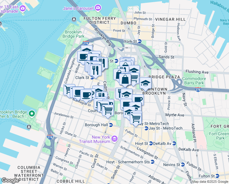 map of restaurants, bars, coffee shops, grocery stores, and more near in Brooklyn