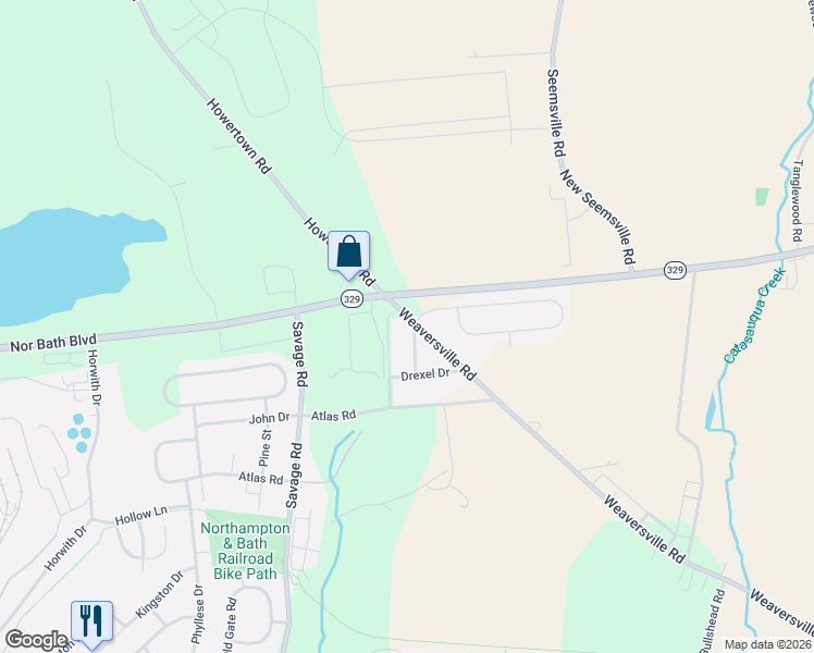 map of restaurants, bars, coffee shops, grocery stores, and more near 25 Debbie Road in Northampton