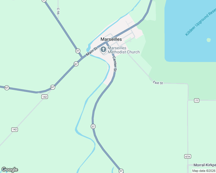 map of restaurants, bars, coffee shops, grocery stores, and more near 20567 Ohio 37 in La Rue