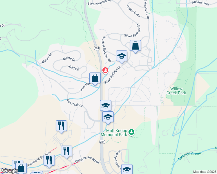 map of restaurants, bars, coffee shops, grocery stores, and more near 1635 West Fort Road in Park City