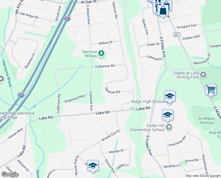 map of restaurants, bars, coffee shops, grocery stores, and more near 161 Spencer Road in Somerset County