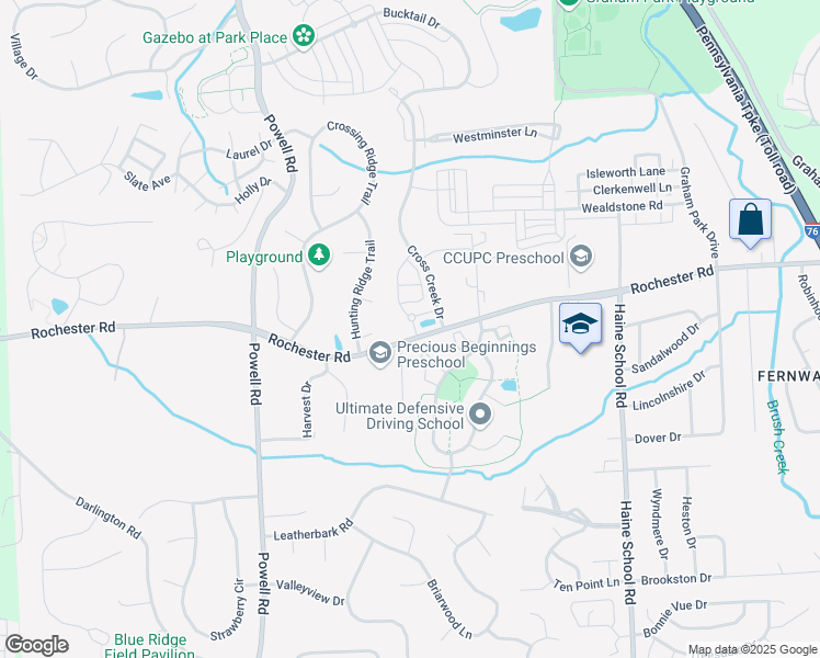 map of restaurants, bars, coffee shops, grocery stores, and more near 2716 Rochester Road in Cranberry Township