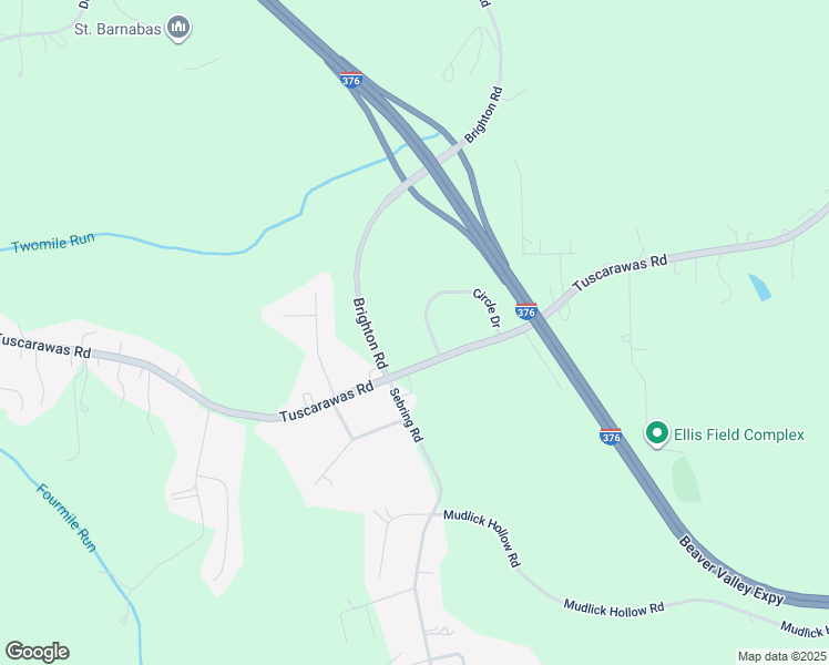 map of restaurants, bars, coffee shops, grocery stores, and more near 34 Circle Drive in Beaver