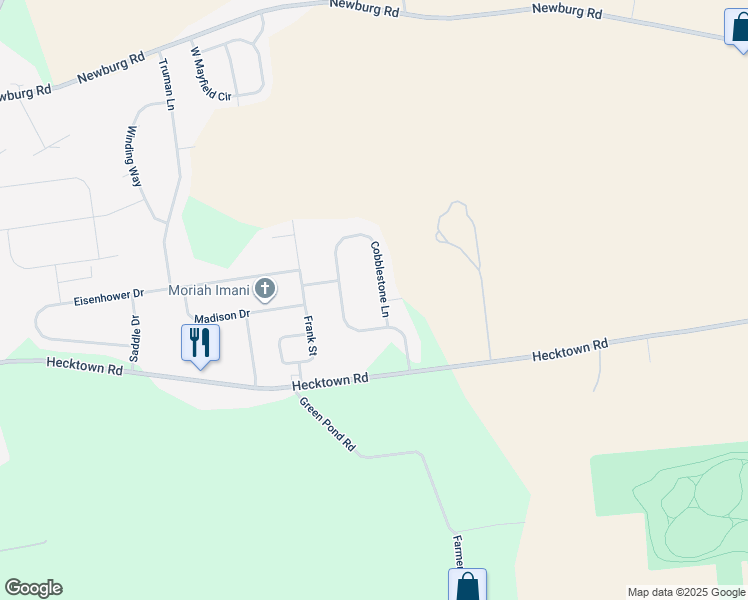 map of restaurants, bars, coffee shops, grocery stores, and more near 284 Cobblestone Lane in Bethlehem