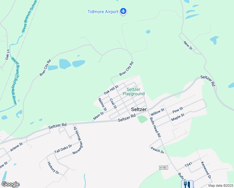 map of restaurants, bars, coffee shops, grocery stores, and more near 235 Delaware Street in Seltzer