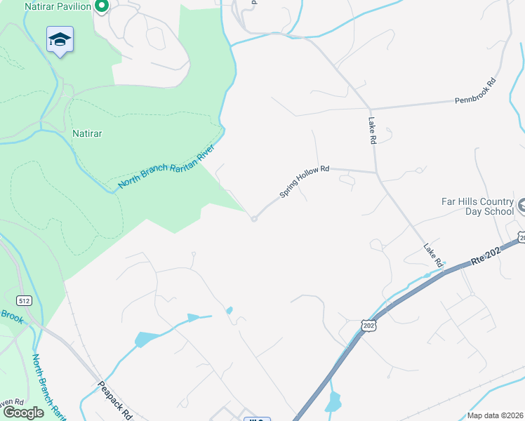 map of restaurants, bars, coffee shops, grocery stores, and more near 90 Spring Hollow Road in Far Hills