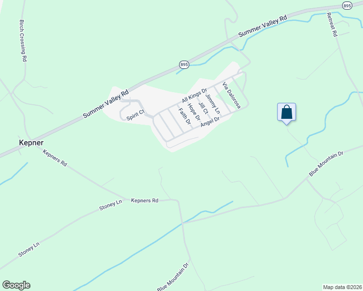 map of restaurants, bars, coffee shops, grocery stores, and more near 43 Revelation Drive in New Ringgold