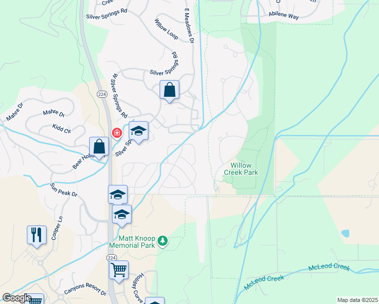 map of restaurants, bars, coffee shops, grocery stores, and more near 1424 Rio Grande Road in Park City