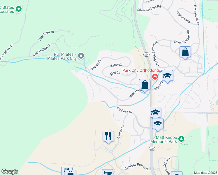 map of restaurants, bars, coffee shops, grocery stores, and more near 2024 Tommy Moe Place in Park City