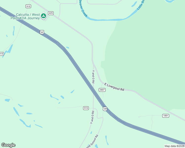 map of restaurants, bars, coffee shops, grocery stores, and more near 44031 Y and O Road in Wellsville