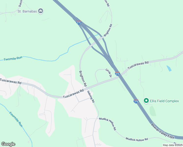 map of restaurants, bars, coffee shops, grocery stores, and more near 34 Circle Drive in Beaver