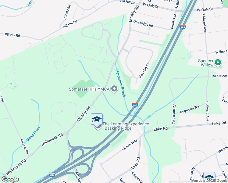 map of restaurants, bars, coffee shops, grocery stores, and more near 140 Mount Airy Road in Bernards