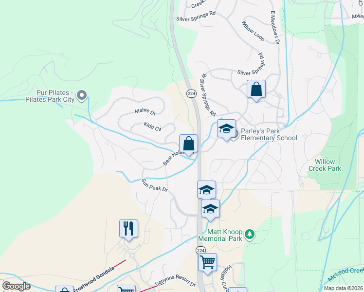 map of restaurants, bars, coffee shops, grocery stores, and more near 1921 Mahre Drive in Park City