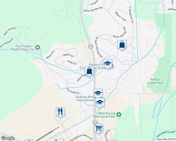 map of restaurants, bars, coffee shops, grocery stores, and more near 1921 Mahre Drive in Park City