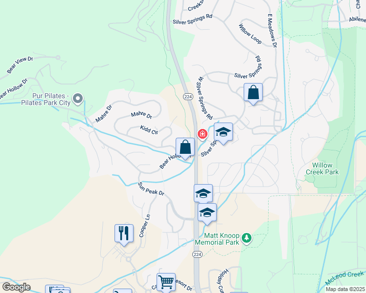 map of restaurants, bars, coffee shops, grocery stores, and more near 1921 Roffe Road in Park City