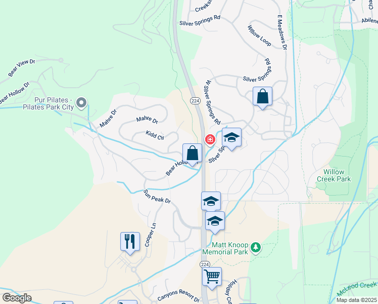 map of restaurants, bars, coffee shops, grocery stores, and more near 1921 Roffe Road in Park City