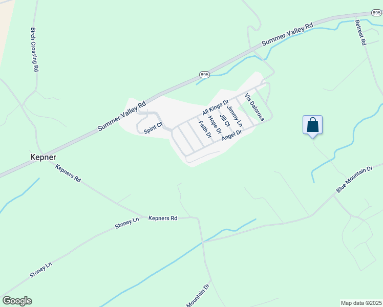 map of restaurants, bars, coffee shops, grocery stores, and more near 158 Angel Drive in New Ringgold