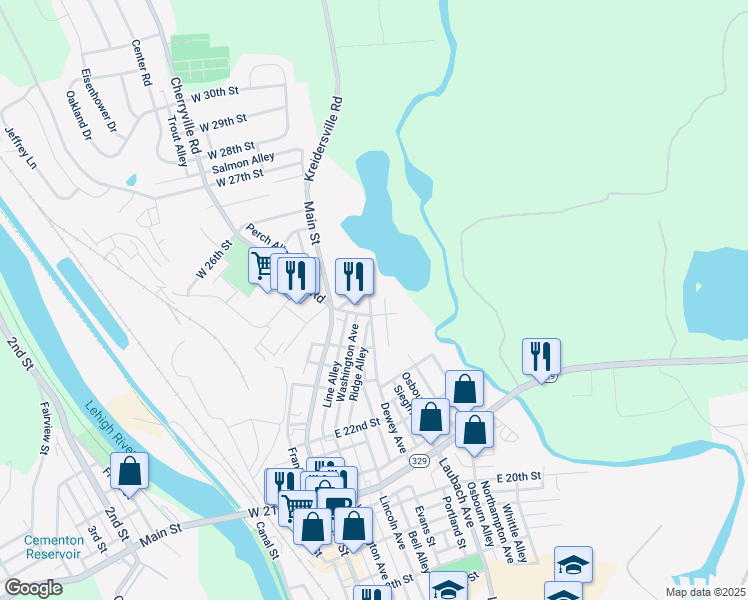 map of restaurants, bars, coffee shops, grocery stores, and more near 2427 Dewey Avenue in Northampton