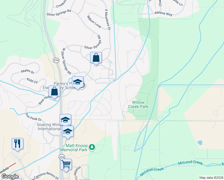 map of restaurants, bars, coffee shops, grocery stores, and more near 1319 West Quail Meadows Road in Park City
