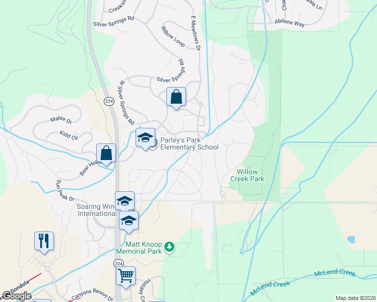 map of restaurants, bars, coffee shops, grocery stores, and more near 1454 Rio Grande Road in Park City
