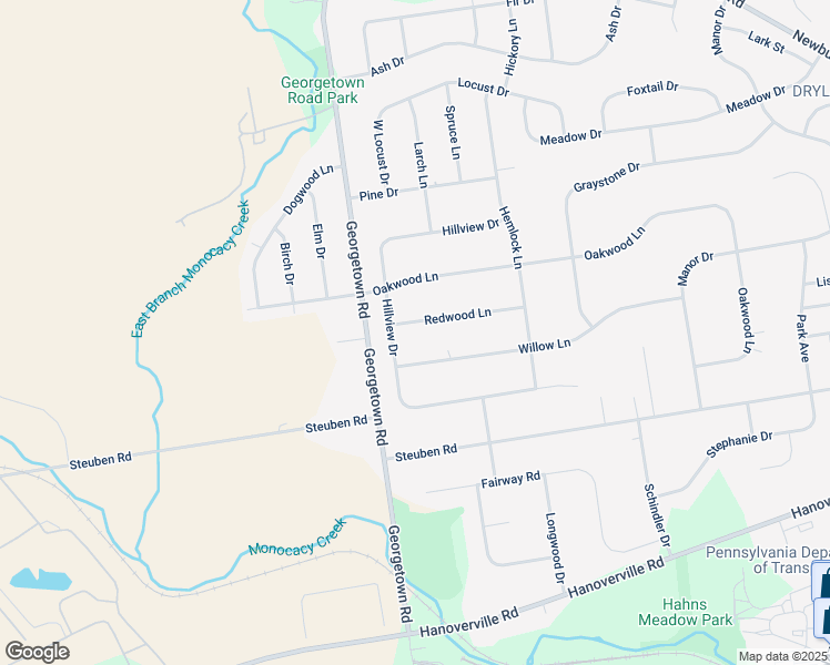 map of restaurants, bars, coffee shops, grocery stores, and more near 4671 Redwood Lane in Nazareth
