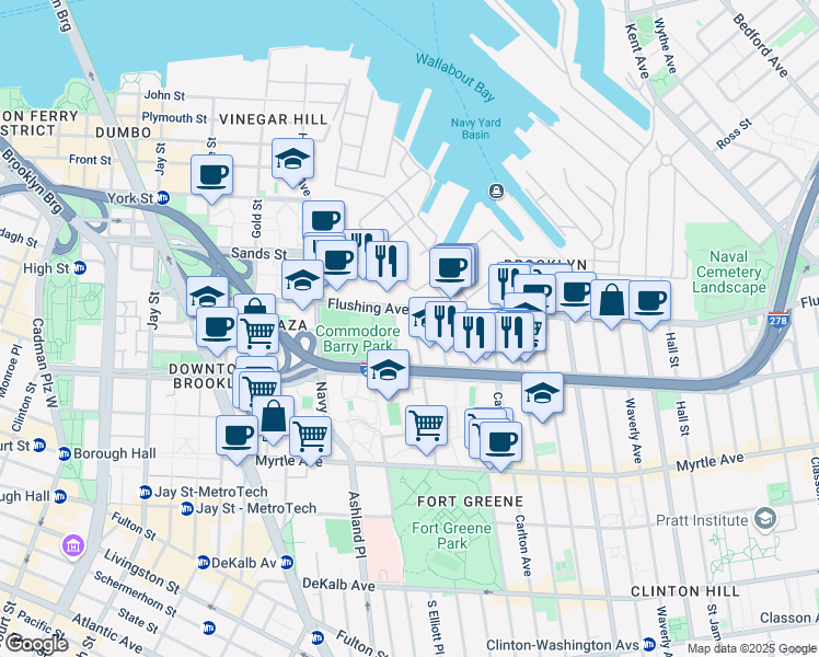 map of restaurants, bars, coffee shops, grocery stores, and more near in Brooklyn