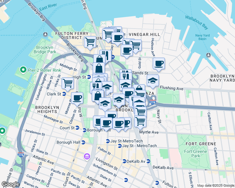 map of restaurants, bars, coffee shops, grocery stores, and more near in New York