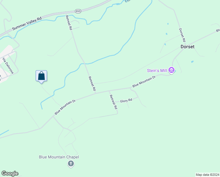 map of restaurants, bars, coffee shops, grocery stores, and more near 301 Blue Mountain Drive in New Ringgold
