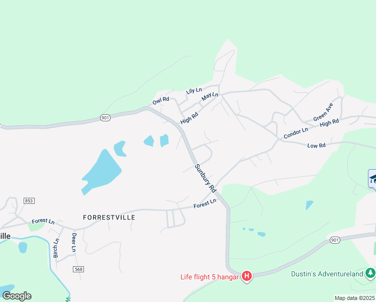 map of restaurants, bars, coffee shops, grocery stores, and more near 949 Sunbury Road in Pottsville
