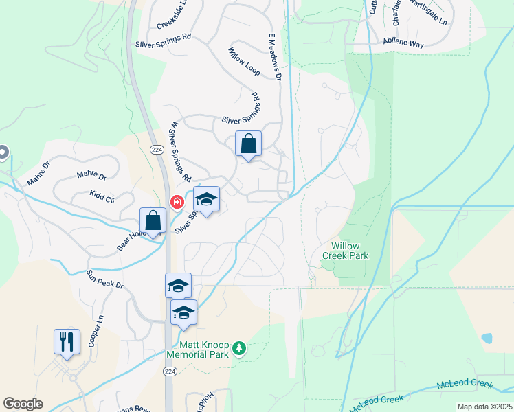 map of restaurants, bars, coffee shops, grocery stores, and more near 1403 Meadow Loop Road in Park City