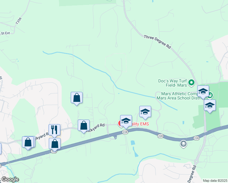 map of restaurants, bars, coffee shops, grocery stores, and more near 3011 Edelweiss Court in Mars