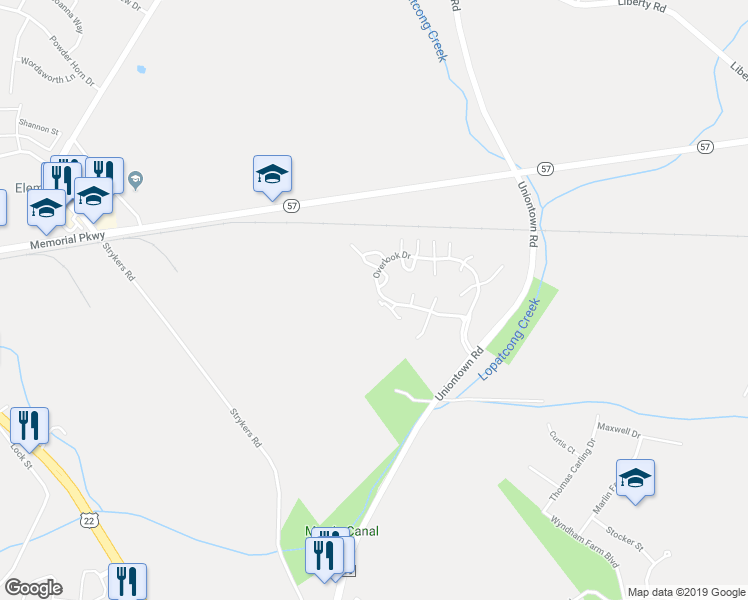 map of restaurants, bars, coffee shops, grocery stores, and more near 1002 Deerhaven Terrace in Stewartsville