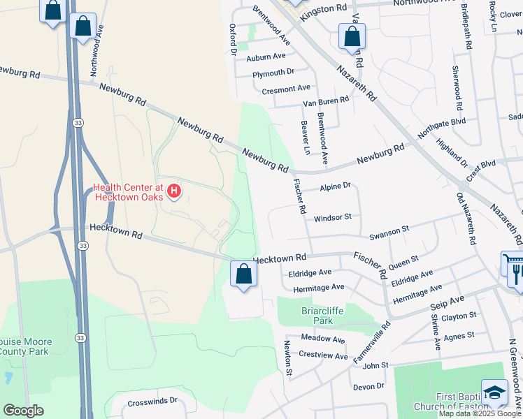 map of restaurants, bars, coffee shops, grocery stores, and more near 3129 Val Vista Dr in Easton