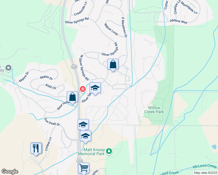 map of restaurants, bars, coffee shops, grocery stores, and more near 1501 Meadow Loop Road in Park City