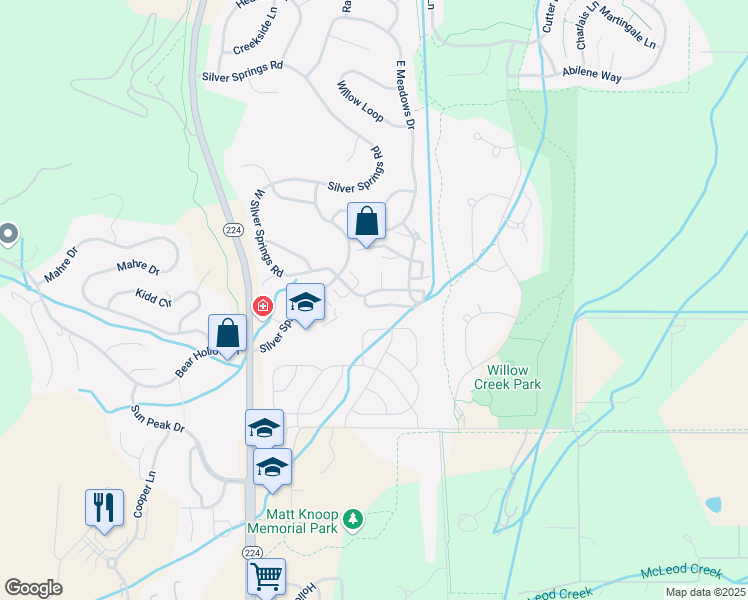 map of restaurants, bars, coffee shops, grocery stores, and more near 1390 Meadow Loop Road in Park City
